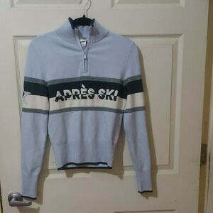 PINK Victoria's Secret Light Blue and Green Half Zip Sweater M